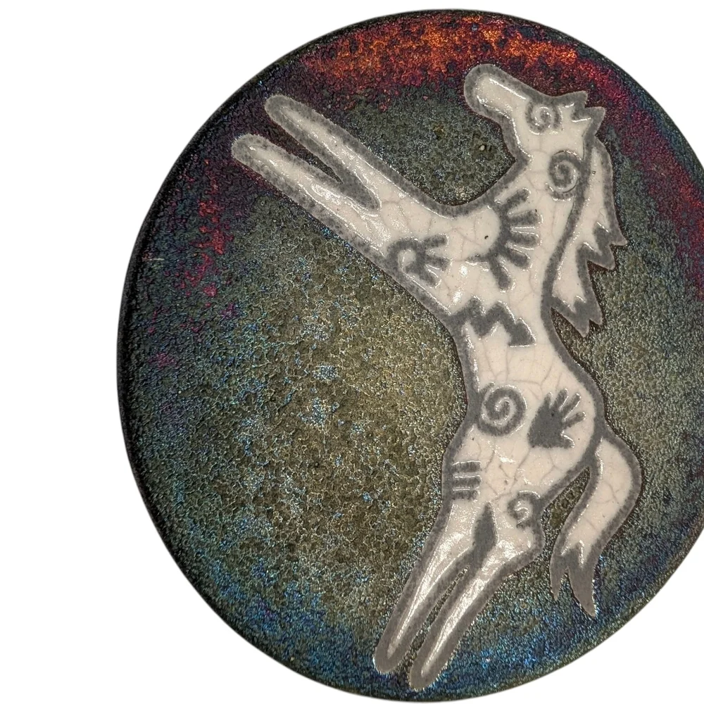 Jeremy Diller Raku Coaster Of Running Horse